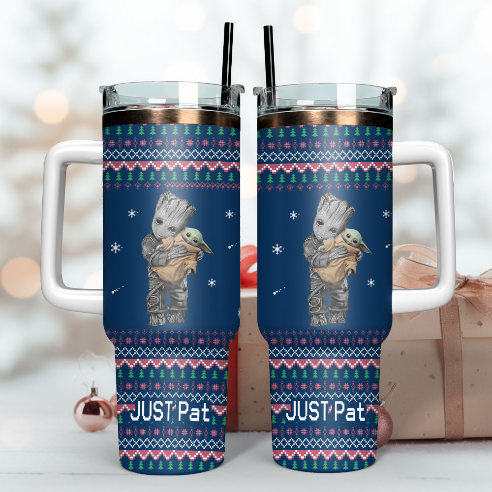 Cute Holiday-Themed Tumbler with Handle and Straw - Perfect Gift - Image 3