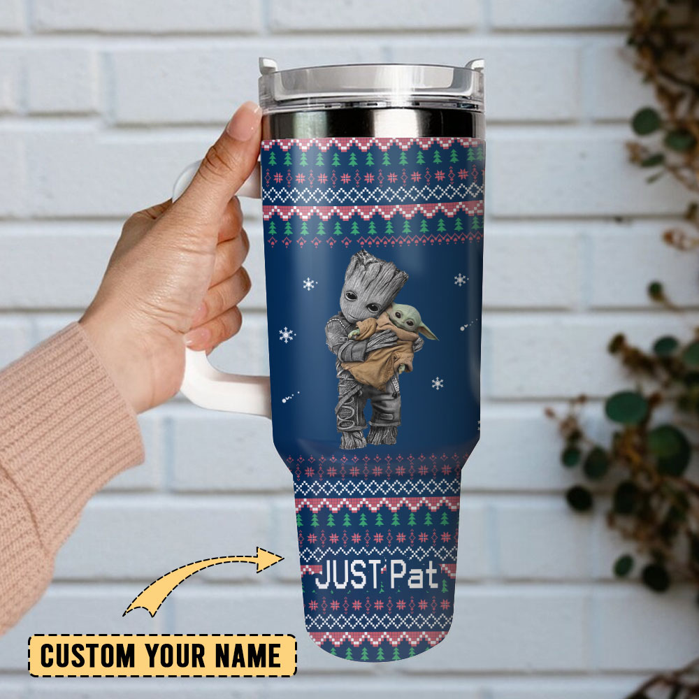 Cute Holiday-Themed Tumbler with Handle and Straw - Perfect Gift - Image 2