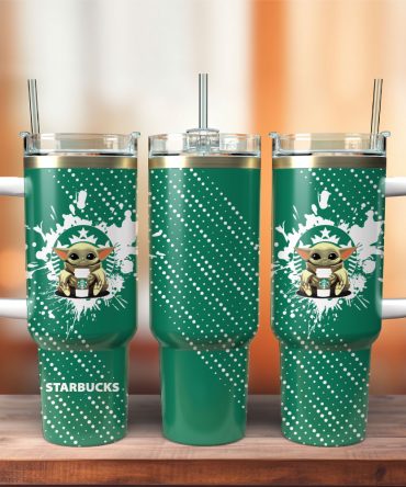 Cute Green Stainless Steel Tumbler with Straw - Double Wall Insulated Travel Mug