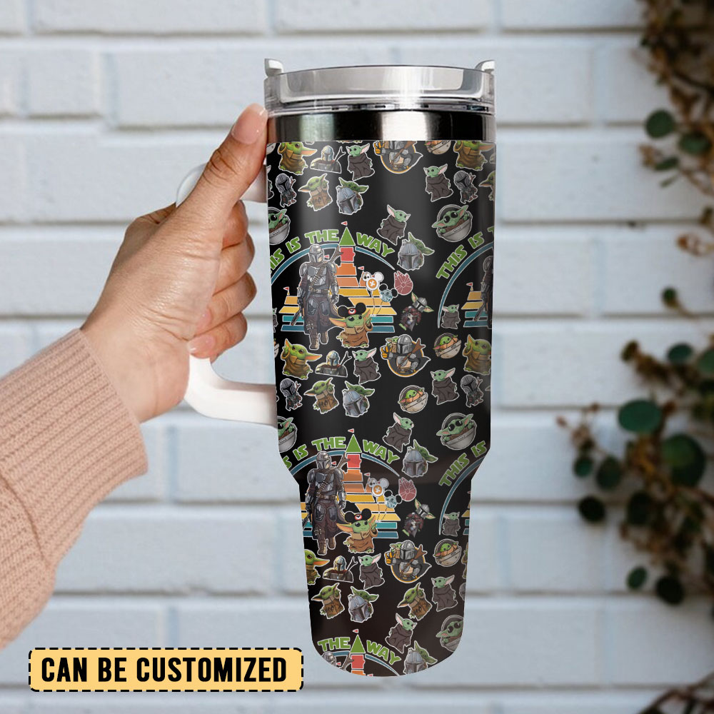 Galaxy Adventure Tumbler - Insulated Travel Mug with Handle & Straw - Image 3