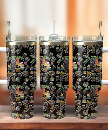 Galaxy Adventure Tumbler - Insulated Travel Mug with Handle & Straw