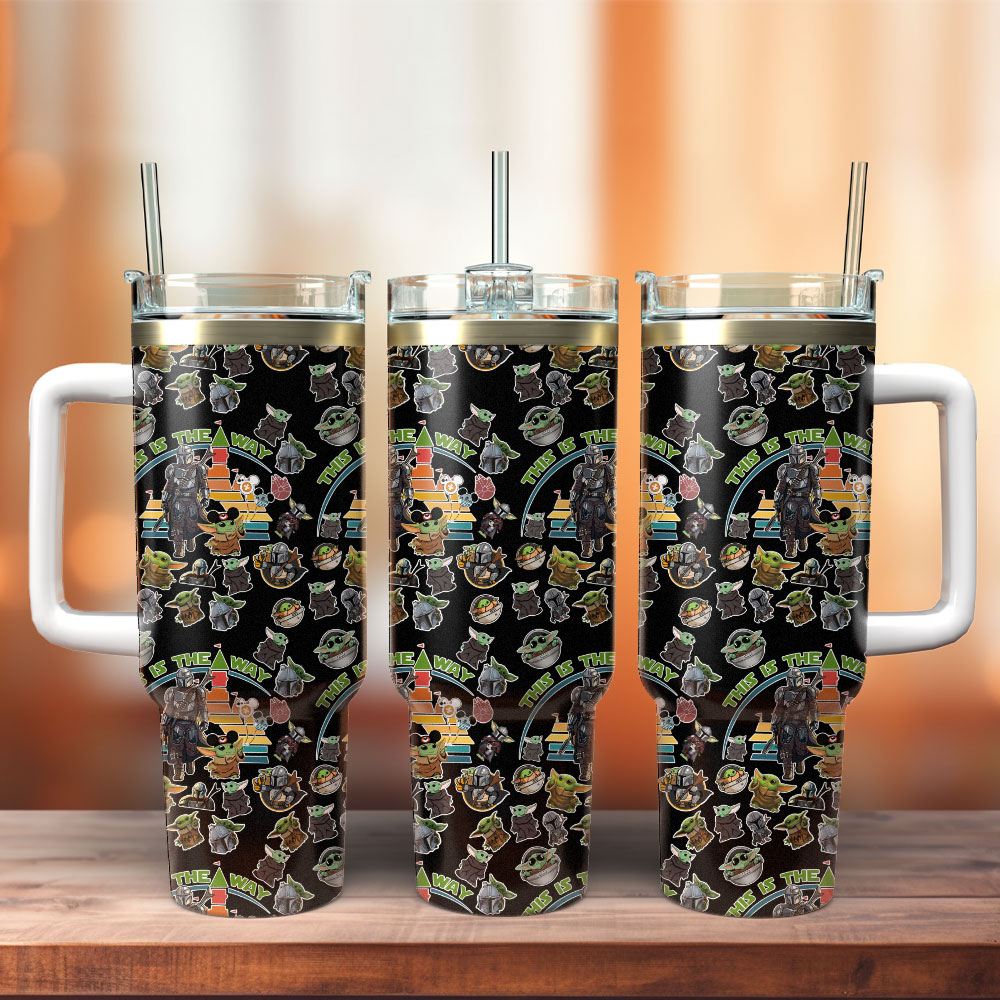 Galaxy Adventure Tumbler - Insulated Travel Mug with Handle & Straw