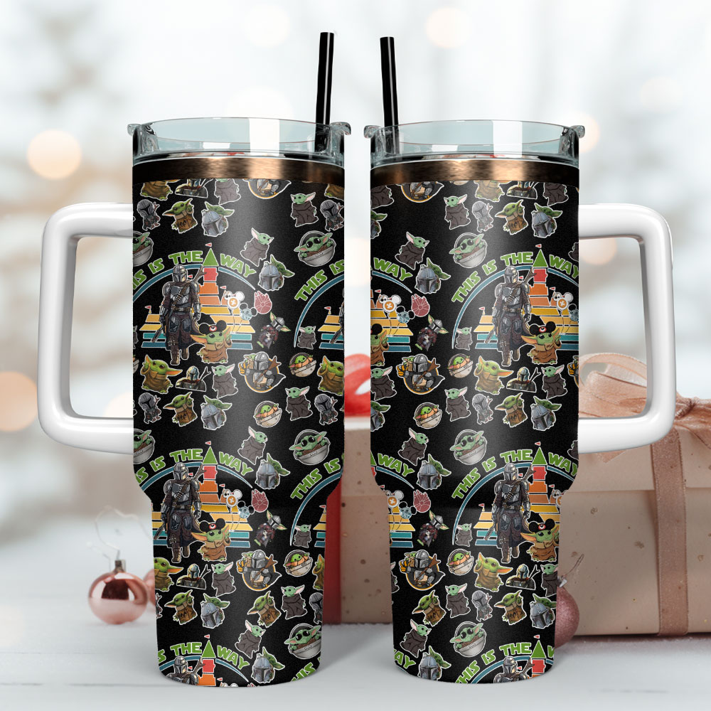 Galaxy Adventure Tumbler - Insulated Travel Mug with Handle & Straw - Image 2