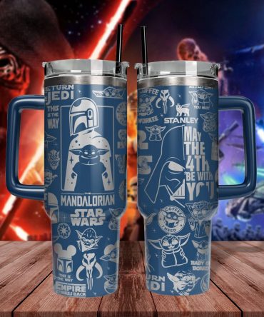 Baby Yoda Star Wars Movies Custom Stanley Quencher 40oz Stainless Steel Tumbler With Handle