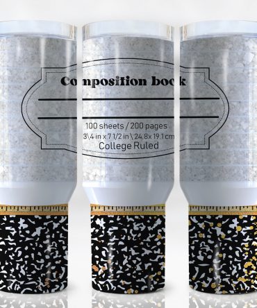 Stylish Composition Book Tumbler with Handle - 40oz Insulated Drinkware for School & Office