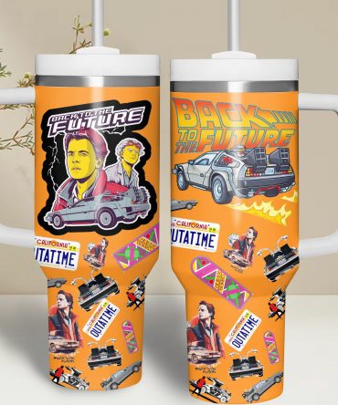 Retro Movie-Themed Tumbler with Handle - Insulated Drinkware for Fans