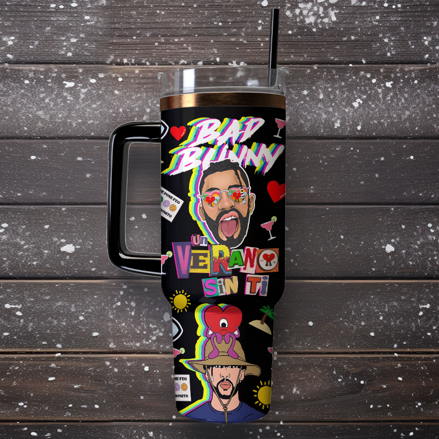 Bad Bunny Music Custom Stanley Cup 40 oz 30 oz Tumbler With Handle - Image 4