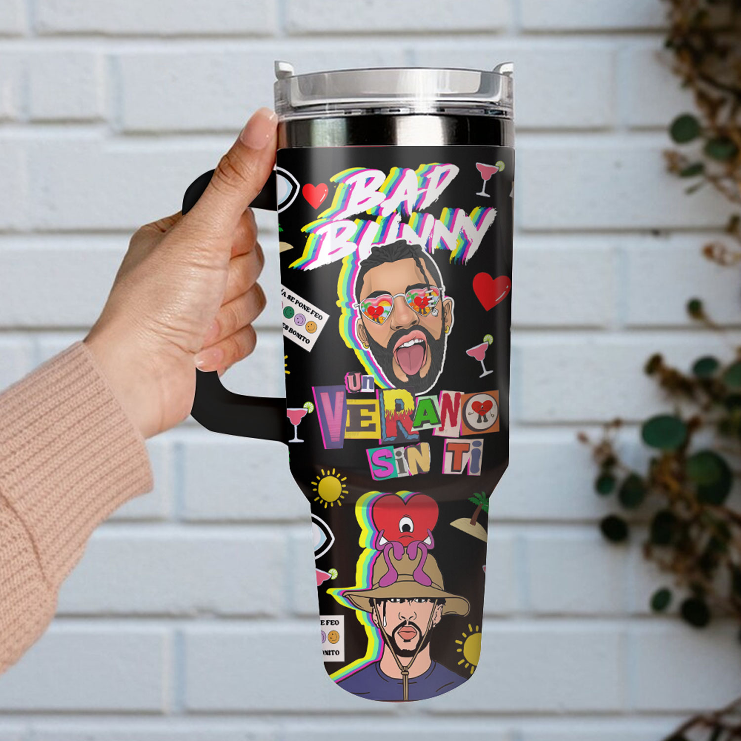 Bad Bunny Music Custom Stanley Cup 40 oz 30 oz Tumbler With Handle - Image 2