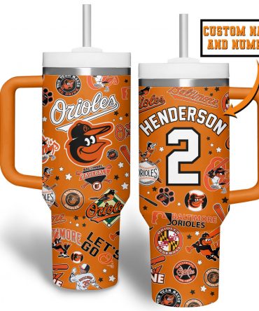 Custom Baltimore Orioles Tumbler with Personalized Name & Number