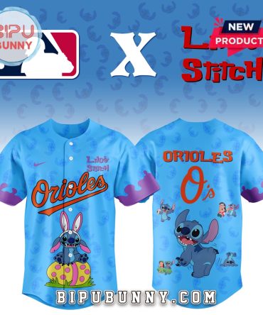 Baltimore Orioles MLB x Lilo and Stitch Baseball Jersey