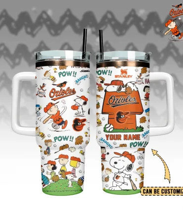 Baltimore Orioles x Peanuts Custom Stanley Cup 40 oz 30 oz Tumbler With Handle