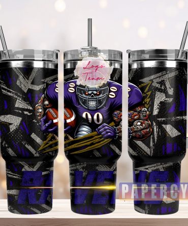 Cool Football Skull Tumbler - Insulated Stainless Steel with Handle & Straw