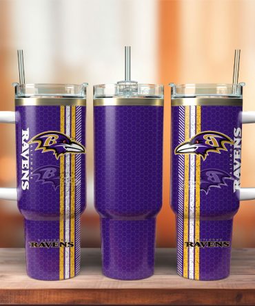 Official Baltimore Ravens Tumbler with Handle & Straw - Perfect for Fans