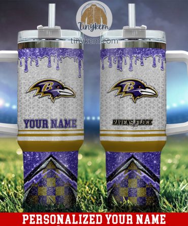 Customizable Ravens Tumbler with Handle - Personalized Name & Logo Design