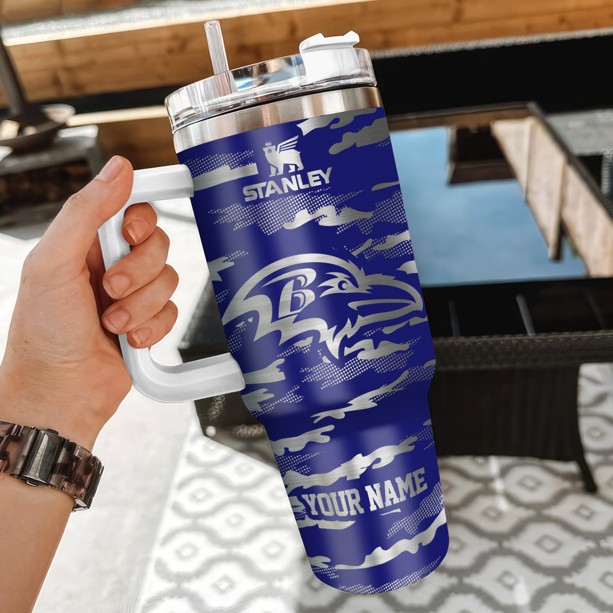 Personalized Baltimore Ravens Insulated Tumbler - Custom Name, Perfect Gift - Image 3