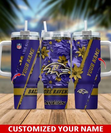Personalized NFL Tumbler with Handle - Custom Name & Team Design