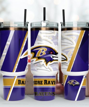 Baltimore Ravens Stainless Steel Tumbler - Insulated Travel Mug with Handle