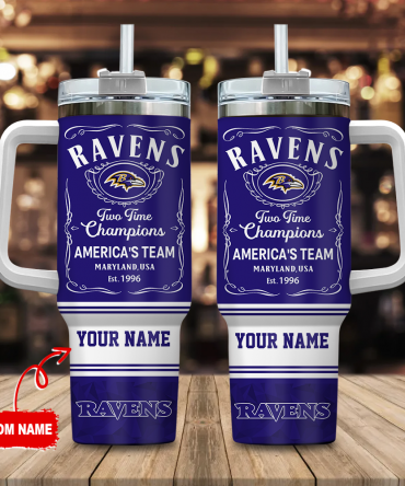 Custom Name Ravens Champions Tumbler - Personalized Gift for Fans