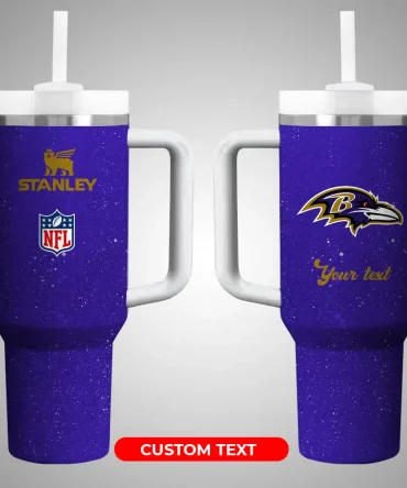 Custom NFL Team Logo Tumbler with Straw - Personalized Insulated Travel Mug