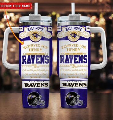 Customizable Baltimore Ravens Tumbler with Handle - Perfect Gift for Fans