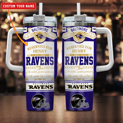 Customizable Baltimore Ravens Tumbler with Handle - Perfect Gift for Fans