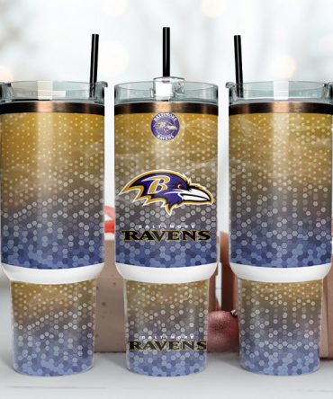Baltimore Ravens Glitter Tumbler with Handle - Perfect Gift for Fans