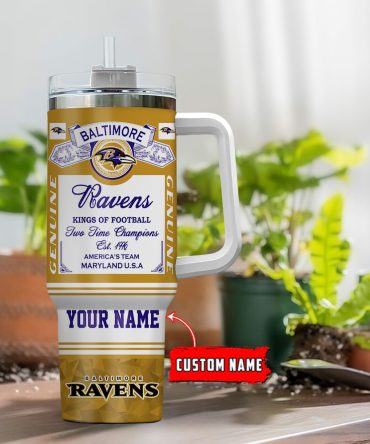 Customizable Baltimore Football Team Tumbler Mug - Personalized Name Gift