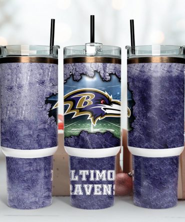 Baltimore Ravens Stainless Steel Tumbler with Handle - Perfect for Fans