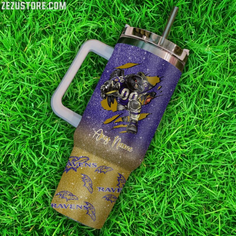 Customizable Ravens Tumbler with Handle - Show Your Team Spirit - Image 3