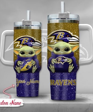 Custom Name Baby Alien Football Tumbler - Personalized Gift for Fans
