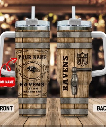 Personalized NFL Team Barrel Mug with Handle & Straw - Custom Name Gift
