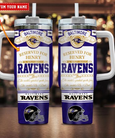 Personalized Baltimore Ravens Travel Mug with Custom Name - Ultimate Fan Gift