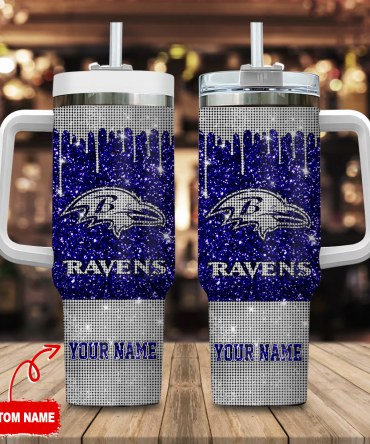 Custom Name Glitter Tumbler with Handle & Straw - Perfect Gift for Sports Fans