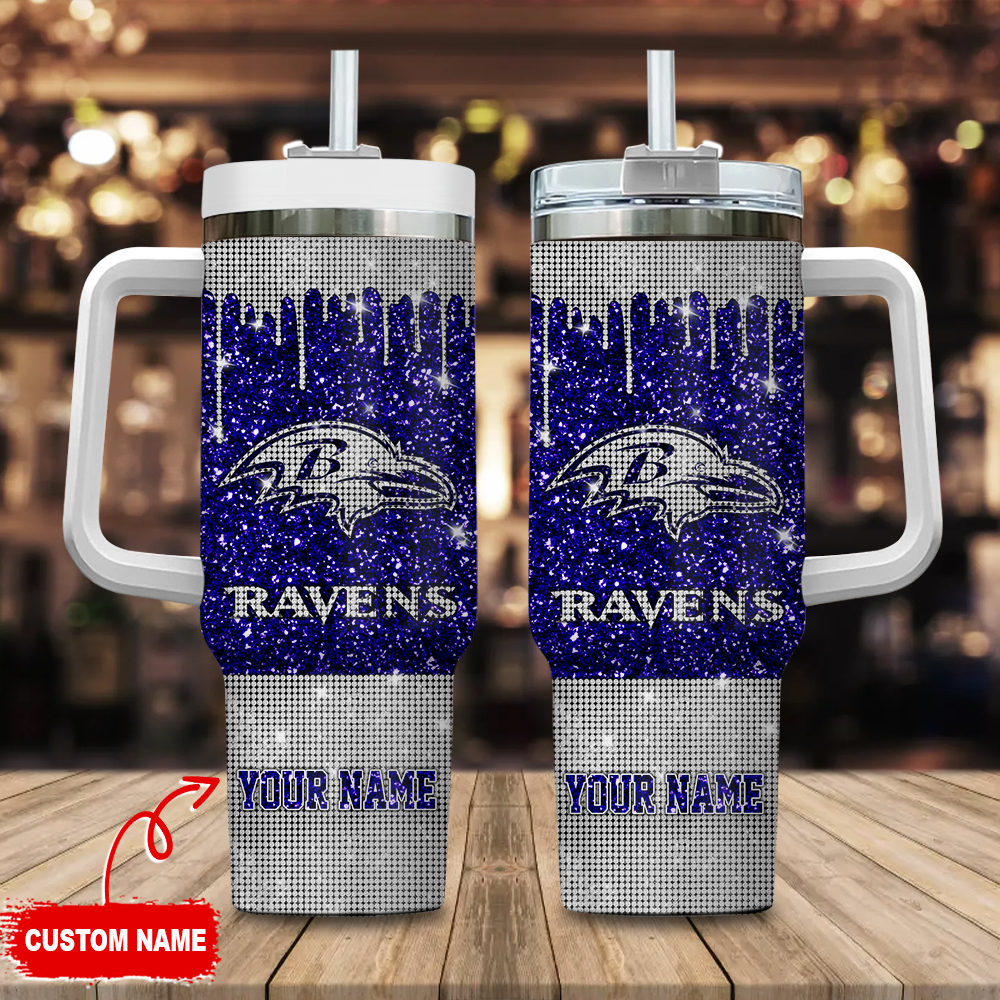 Custom Name Glitter Tumbler with Handle & Straw - Perfect Gift for Sports Fans