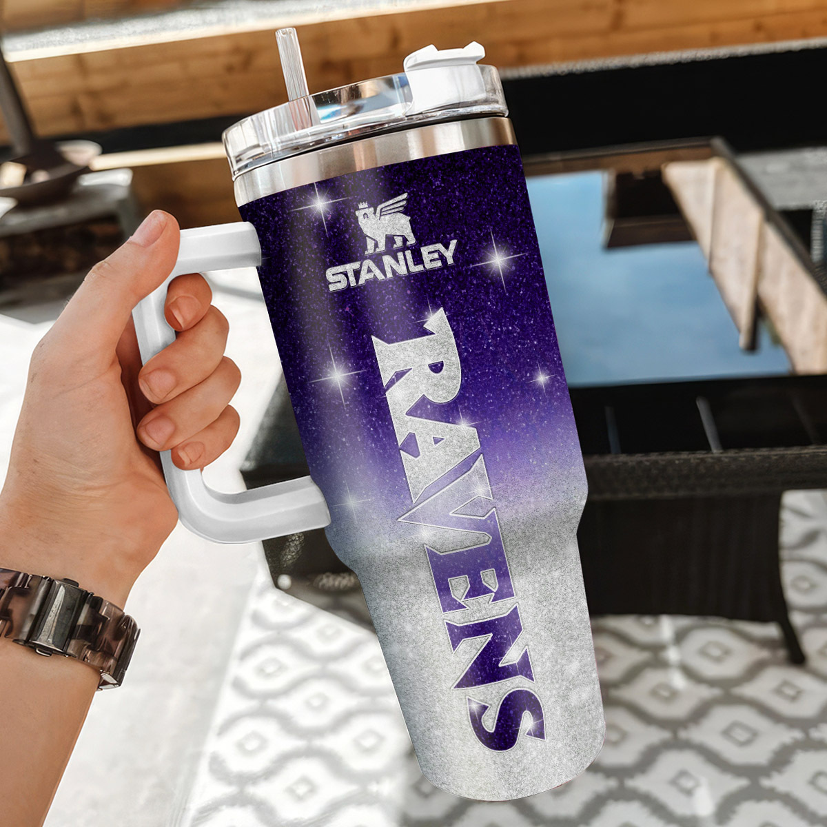 Personalized Stanley Tumbler with Straw - Custom NFL Team Design - Image 3