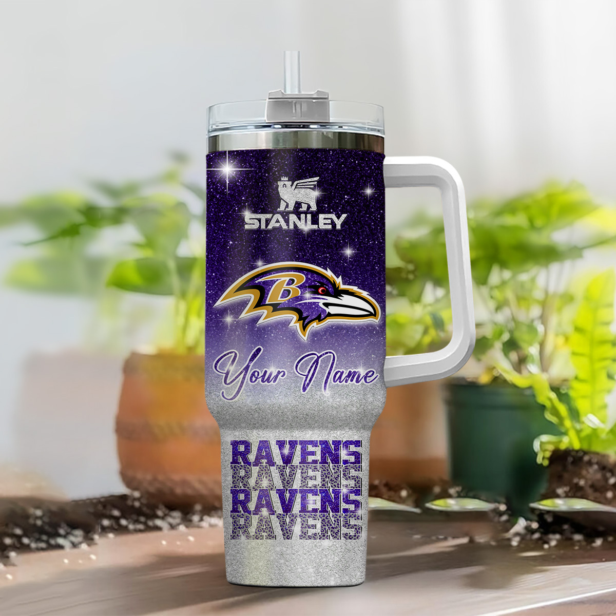 Personalized Stanley Tumbler with Straw - Custom NFL Team Design - Image 2