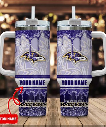 Custom Name NFL Team Tumbler with Handle - Personalized Sports Fan Gift