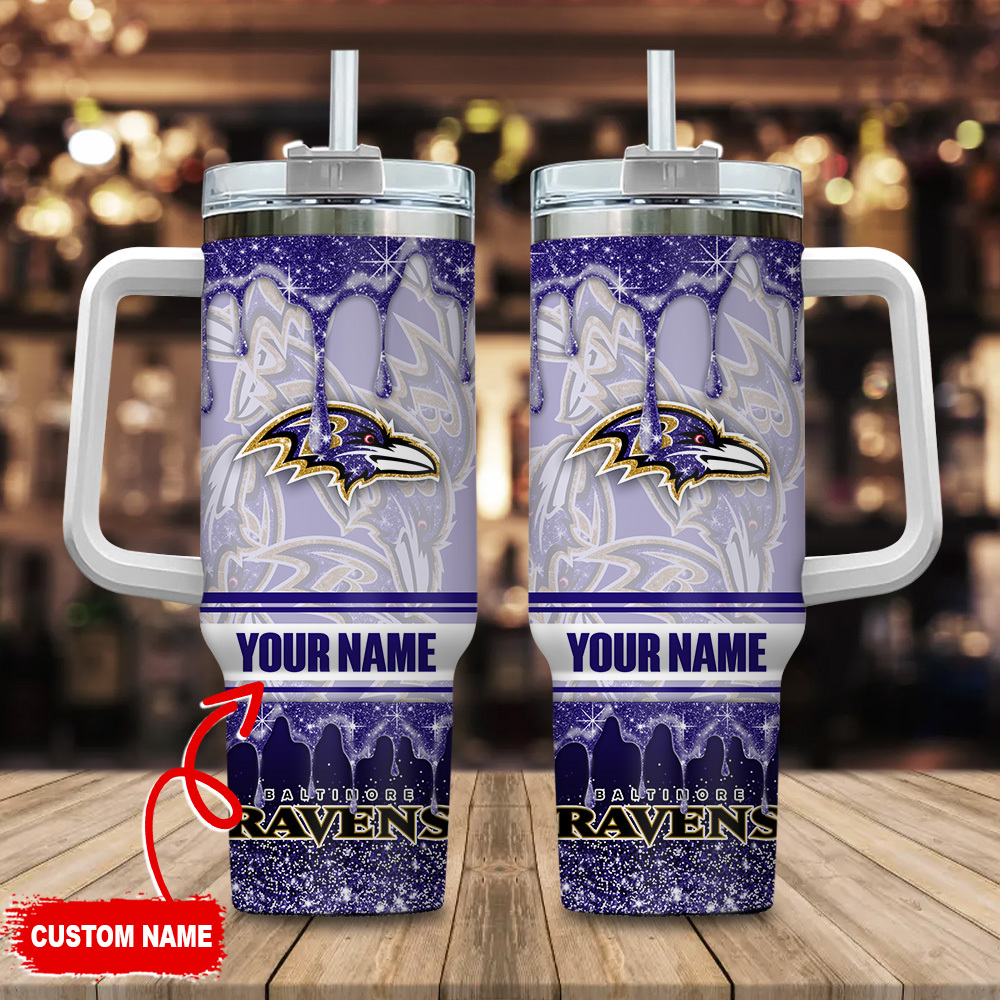 Custom Name NFL Team Tumbler with Handle - Personalized Sports Fan Gift