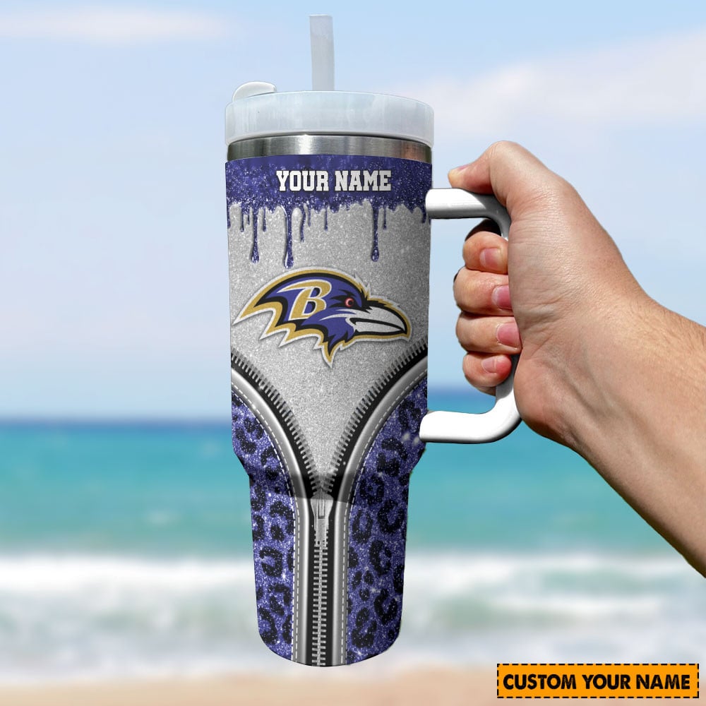 Customizable NFL Team Tumbler with Handle - Personalized Fan Gift - Image 2