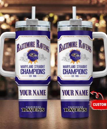 Custom Baltimore Ravens Tumbler - Personalized Championship Design
