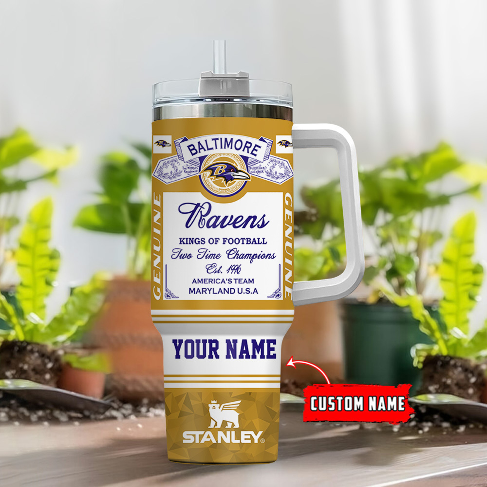 Personalized Baltimore Football Champion Tumbler Mug - Custom Name Drinkware Gift - Image 2