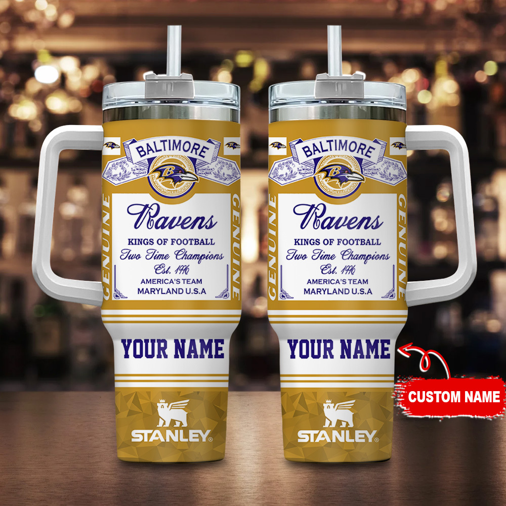 Personalized Baltimore Football Champion Tumbler Mug - Custom Name Drinkware Gift