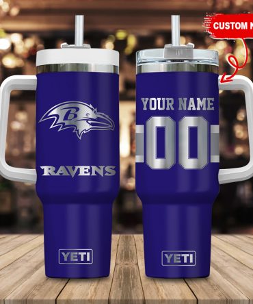 Customizable NFL Team Tumbler Mug with Name & Number - Perfect Gift for Fans