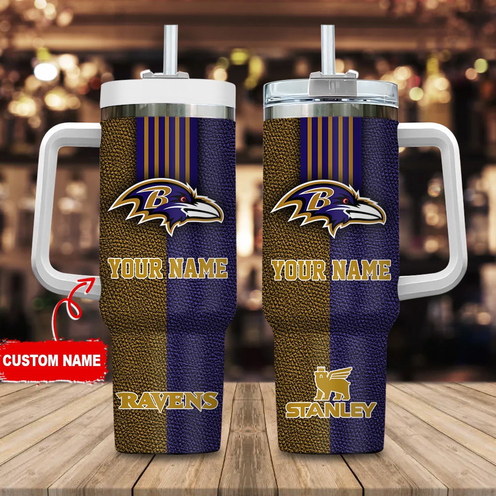 Personalized Team Football Tumbler with Handle - Custom Name & Logo