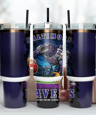 Baltimore Ravens Tumbler with Handle - Insulated Travel Mug for Fans