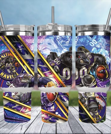 Baltimore Ravens Football Tumbler Mug with Handle & Straw - Perfect Gift for Fans