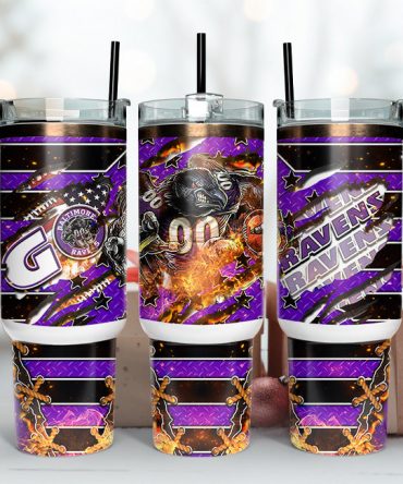 Colorful Sports-Themed Insulated Tumbler Mug with Handle and Straw