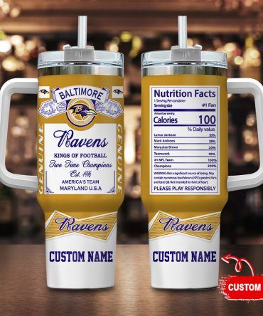 Custom Name Baltimore Football Team Tumbler - Personalized Fan Gift