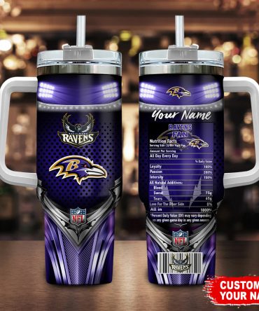 Customizable Ravens Fan Tumbler Mug with Straw - Show Your Team Spirit!