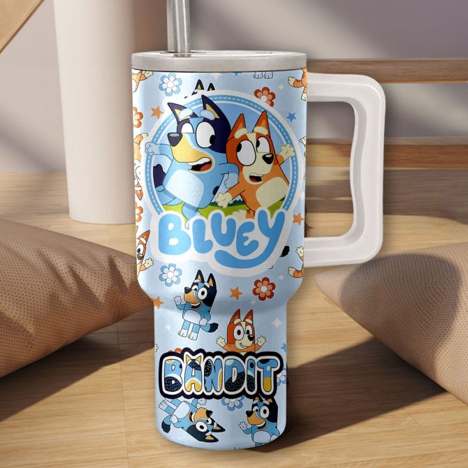 Bluey & Bingo Kids' Insulated Tumbler with Handle - Fun & Durable Travel Cup - Image 2